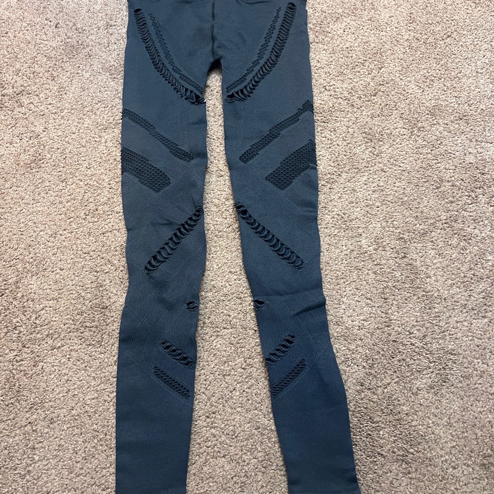 ALO Yoga Blue Leggings Form-Fitting Full-Length